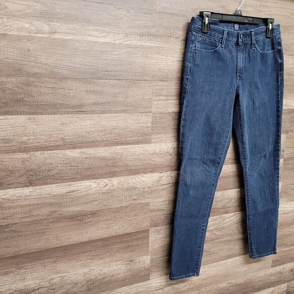 Gap Denim Mid Rise True Skinny‎ Jeans Super Slimming Blue Womens Size 28 - Picture 4 of 10